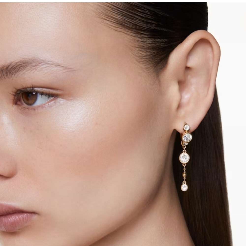 Swarovski Gold and Silver Crystal Earrings - Picture 3 of 6